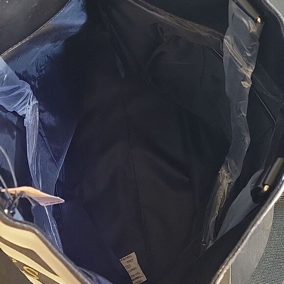 BRAND NEW VICTORIA SECRET WEEKENDER CANVAS STRIPED GOLD LOGO EMBROIDERY TOTE BAG - Picture 10 of 15